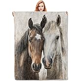 VANZEV Horse Blanket,Animal Flannel Throw Blankets,Soft Warm Lightweight Cozy Plush Horses Throws for Bedroom Sofa Home Decor Gifts for Women Girls 50"x60"