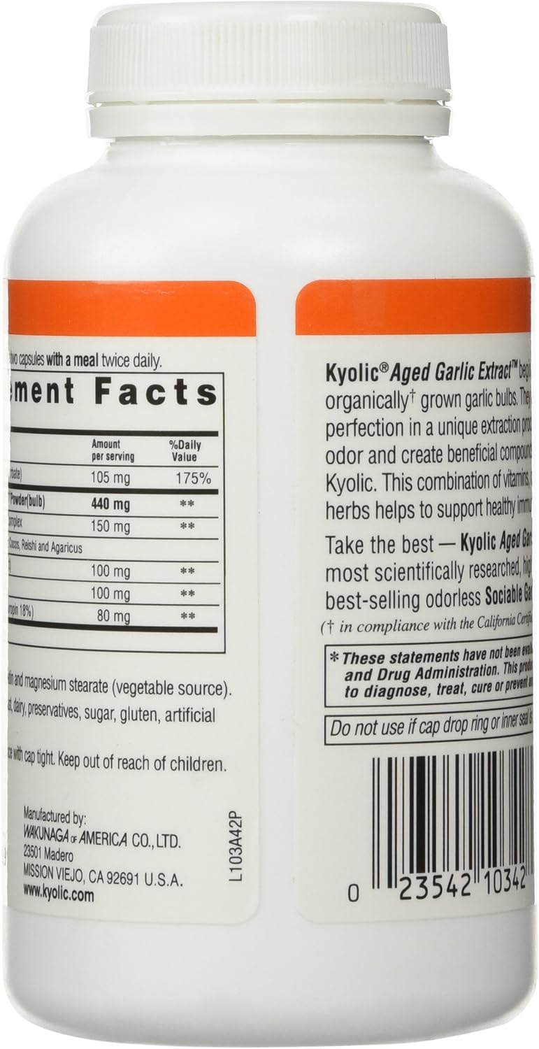 Kyolic Garlic Formula 103 Immune Formula (200 Capsules): Health & Personal Care