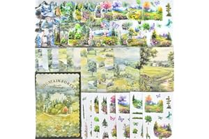 DAPUTOU Plants Floral Scrapbook Stickers 54Page Vintage Natural Butterfly Garden Flowers Stickers Books for Scrapbooking Supplies Aesthetic Junk Journal Journaling Craft