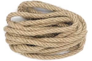 1/2 Inch Diameter Jute Rope, IMROPE Natural Jute Rope Twisted 4 Strands 25 Ft for DIY Arts Crafts, Garden, Home Decorating, H