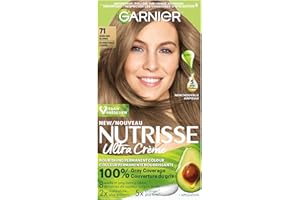 Garnier Nutrisse Ultra Crème, Permanent Hair Dye, 100% Grey Coverage, Vegan Formula, Nourished Hair, Long-Lasting Rich Colour
