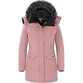 wantdo Women's Long Winter Coat Thick Puffer Jacket Faux Fur Hooded Parka Jacket