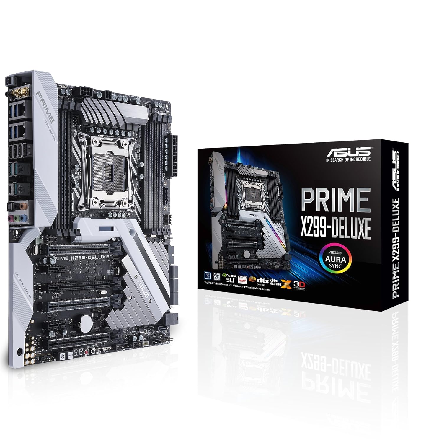 ASUS Prime X299-DELUXE LGA2066 DDR4 M.2 U.2 Thunderbolt 3 USB 3.1 X299 ATX Motherboard with Dual Gigabit LAN and 802.11AD WiFi for Intel Core X-Series Processors