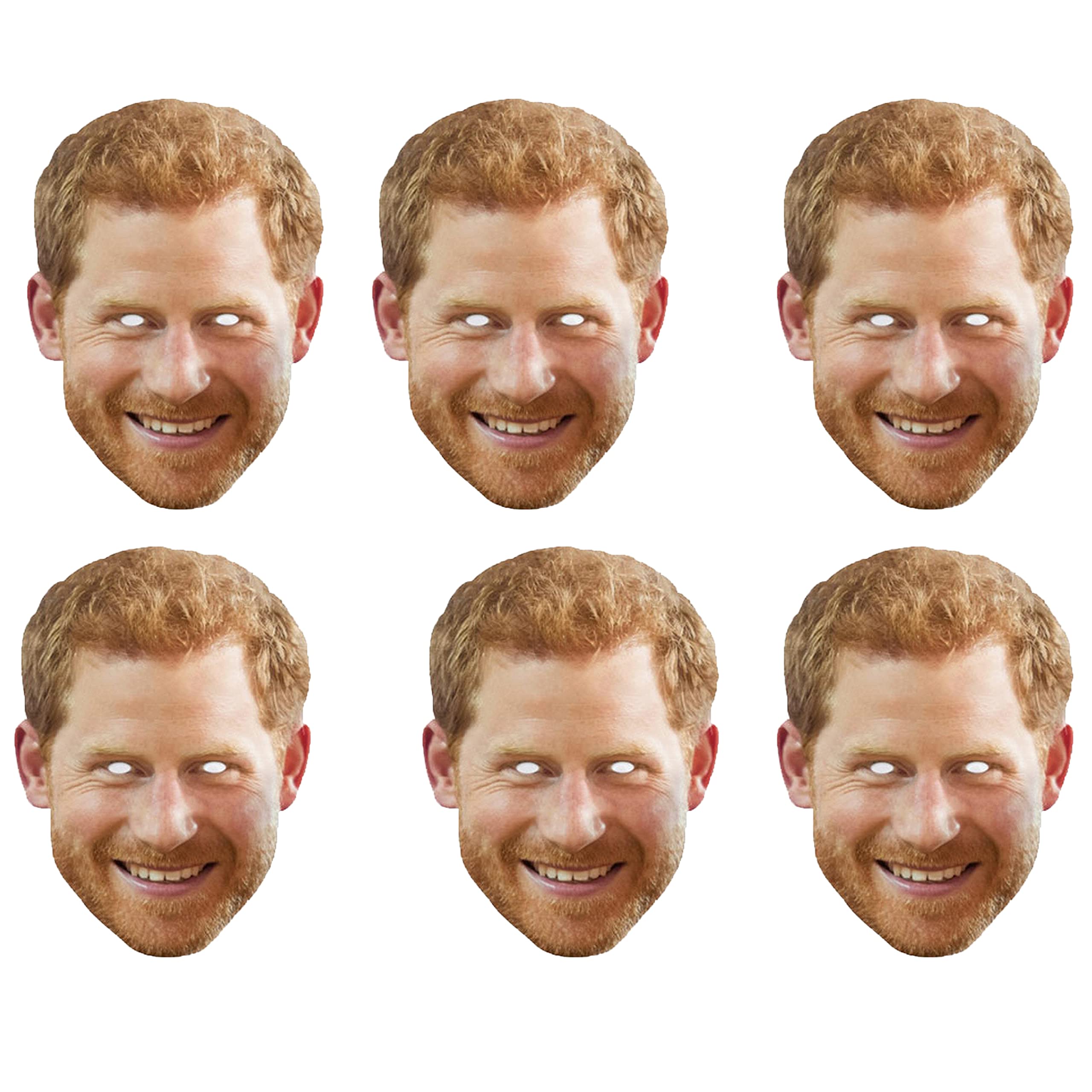 SHATCHI 10Pcs Prince Harry Royal Family Face Mask King’s Coronation Supplies Celebrities Face Masks UK Hen Night Stag Parties Fancy Dress Bulk Wholesale