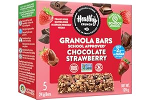 THE HEALTHY CRUNCH COMPANY Chocolate Strawberry Granola Bars 5 Count, 120 GR
