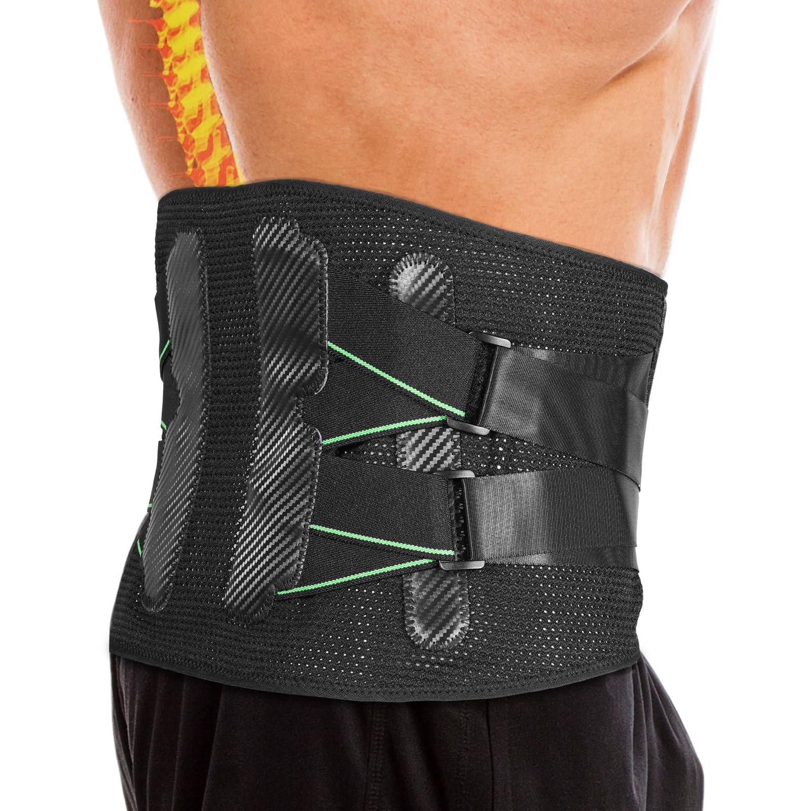 Lalent Lower Back Support Belt for Men Women, Breathable Mesh Back Brace for Back Pain, Lumbar Support Belt with 3D Soft Pad for Scoliosis,Sciatica Pain Relief Products (XL)