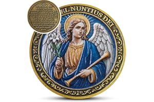 Archangel Gabriel Challenge Coin with Prayer | Divine Messenger Token for Wisdom & Guidance | 1.57" Catholic Angel Medallion 