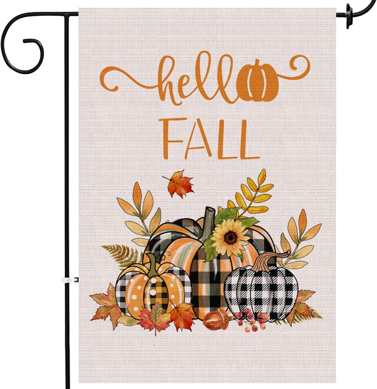 Flags - Bonsai Tree Fall Garden Flag, Happy Autumn Yall Pumpkins Yard Flags 12x18 Double Sided, Farmhouse Pumpkins Fall Decor Sunflower Welcome Harvest Burlap Vertical Lawn Signs Home Outdoor Decorations