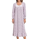 MZROCR Cotton Nightgowns For Women Long Sleeve Night Gowns Soft Women's Sleepwear Loungewear for Women Ladies Nightgowns