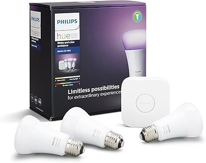Amazon Philips Hue フルカラー スターターセットv3 E26スマートledライト3個 ブリッジ1個 Amazon Echo Google Home Apple Homekit Lineで音声コントロール フィリップスライティング Philips Lighting Led電球 Amazon Philips Hue フルカラー スターターセットv3 E26スマートledライト3個 ブリッジ1個 Amazon Echo Google Home Apple Homekit Lineで音声コントロール フィリップスライティング Philips Lighting Led電球
