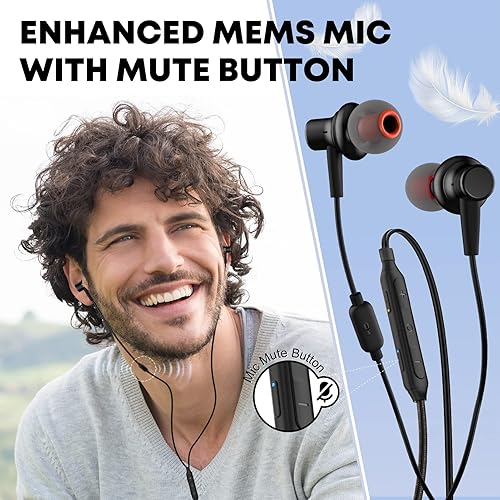 USB C Headphone, Type C Earphones with Surround&Mute Button