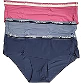 Calvin Klein Women's 3 Pack Hipster Underwear (Medium, Magenta/Gray/Black)