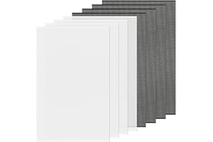 UPINS 8Pcs Plastic Mesh Sheets, Water-Repellent Printable PVC White Eye Mesh, White and Black Fursuit Eyes Mesh for Handicraf