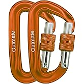 Outmate 12kN 3.2"x2" Heavy-Duty Carabiner Clips - Durable, Lightweight Aluminum Alloy Carabiners for Hiking, Camping, Keychains, Dog Leashes, Hammocks & More