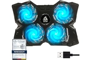 KLIM Wind Laptop Cooling Pad - More Than 500 000 Units Sold - New - The Most Powerful Rapid Action Cooling Fan - Laptop Stand