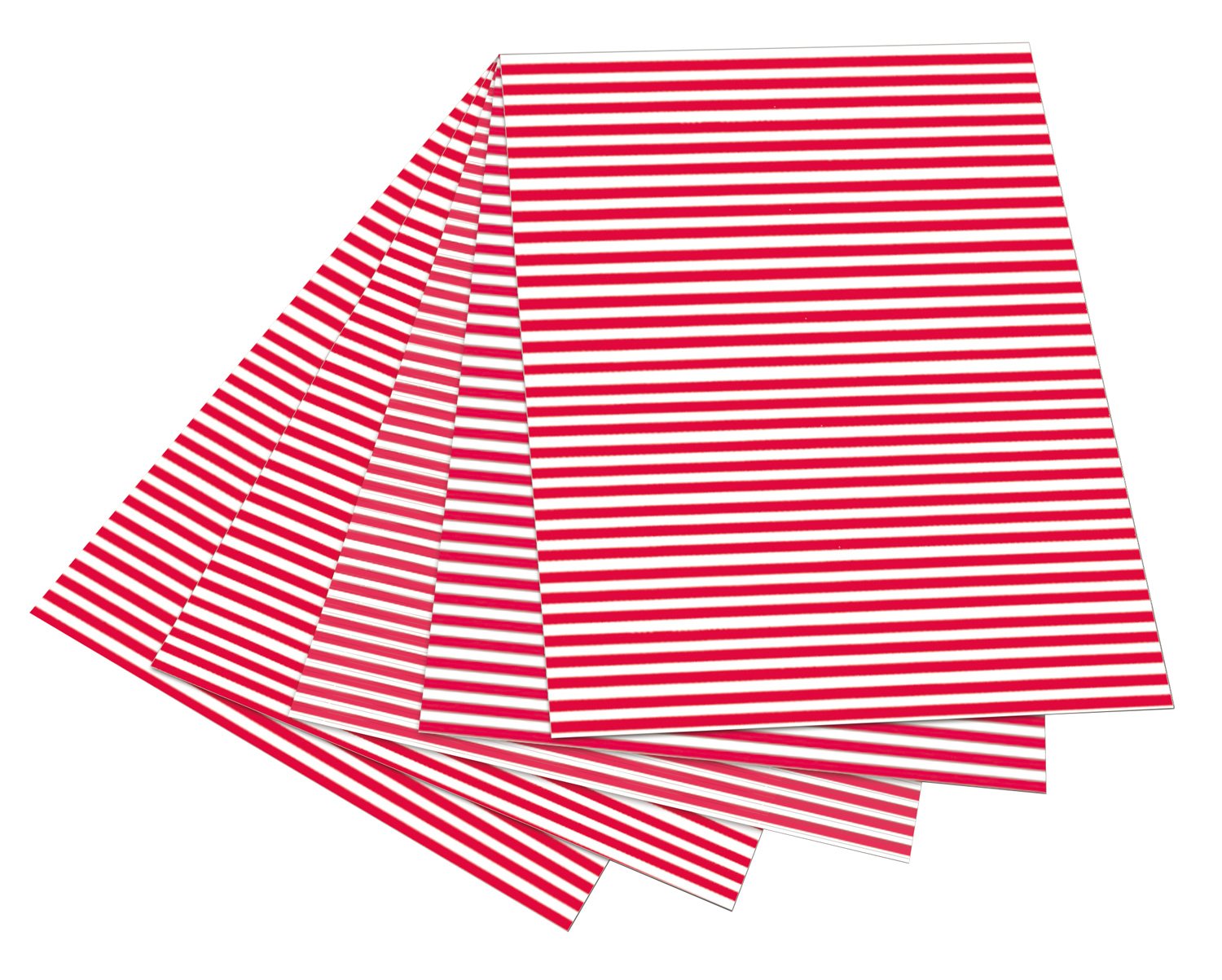 Folia 6020 Photo Box with Stripes, 50 x 70 cm, 10 Bogen, Red/White