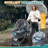 Orzbow Rain Cover for Pram with Large 45x35cm Window, Clear EVA view 3