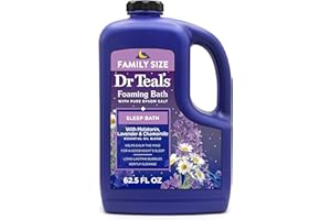 Dr Teal's Foaming Bath with Pure Epsom Salt, Sleep Blend with Melatonin, Lavender & Chamomile Essential Oils, 62.5 fl oz
