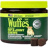 Wuffes Advanced Hip &amp; Joint Chews for Small &amp; Medium Breed Dogs, Vet Recommended, Glucosamine, Chondroitin, MSM, Green-Lipped Mussel &amp; Hyaluronic Acid Supplement, Supports Mobility, 60 Pork Chews