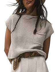 Himosyber Women's Solid Sleeveless Vest Mock Neck