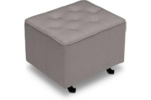 Delta Children Diamond Tufted Gliding Ottoman, French Grey