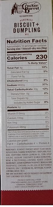 Amazon Com Cracker Barrel Biscuit Dumpling Mix Large 2 Lb Box Grocery Gourmet Food