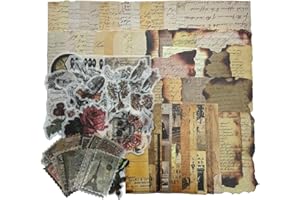 Vintage Aesthetic Scrapbook Supplies Kit with Scrapbook Paper, Stickers, Bookmarks for Scrapbooking, DIY Albums, Junk Journal