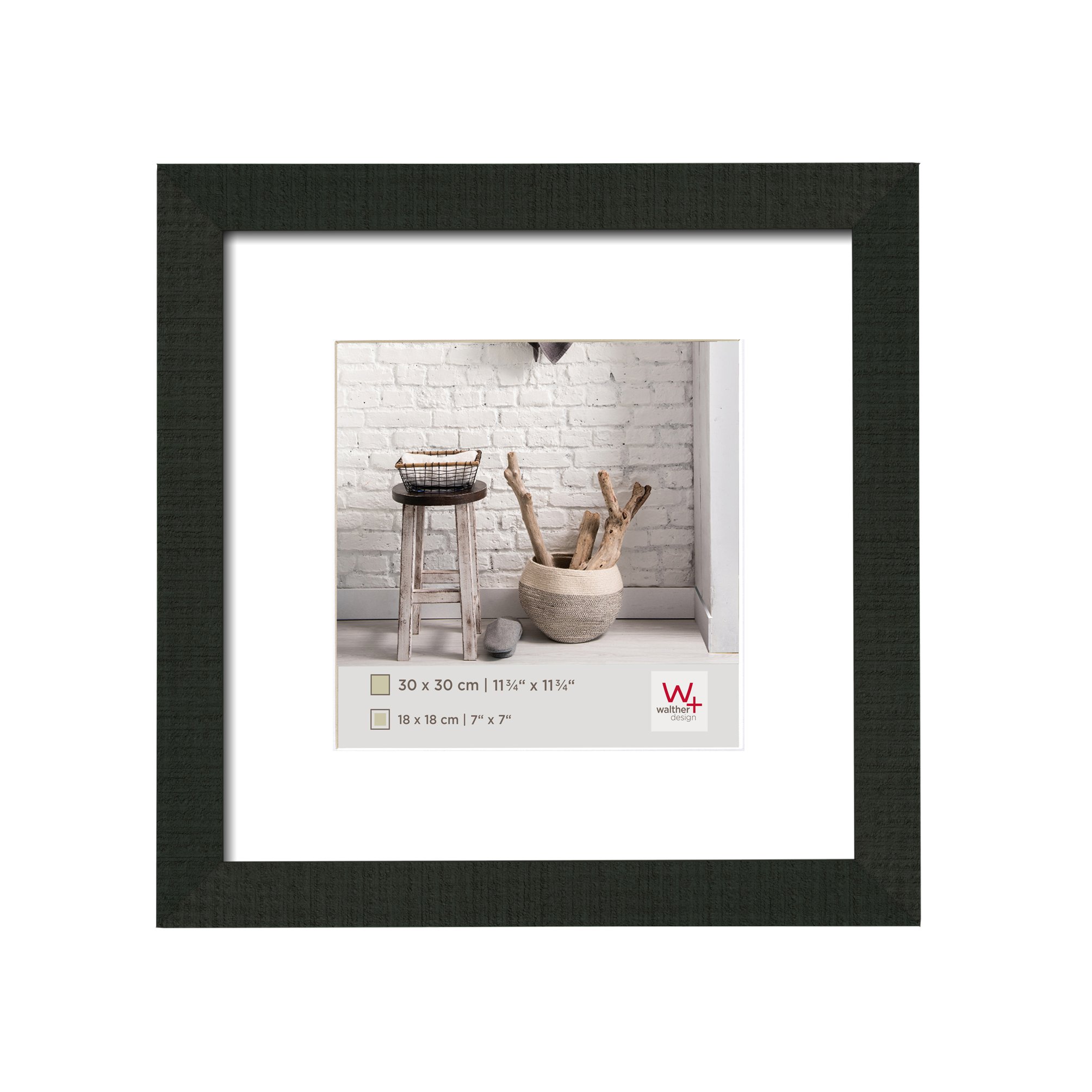 walther design Picture Frame Black 30 x 30 cm Home Wooden Frame HO330B — image 1