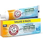 ARM & HAMMER Toothpaste Plus TheraBreath Breath Fresheners, Invigorating ICY Mint Flavor, Whitening Anticavity Fluoride Tooth