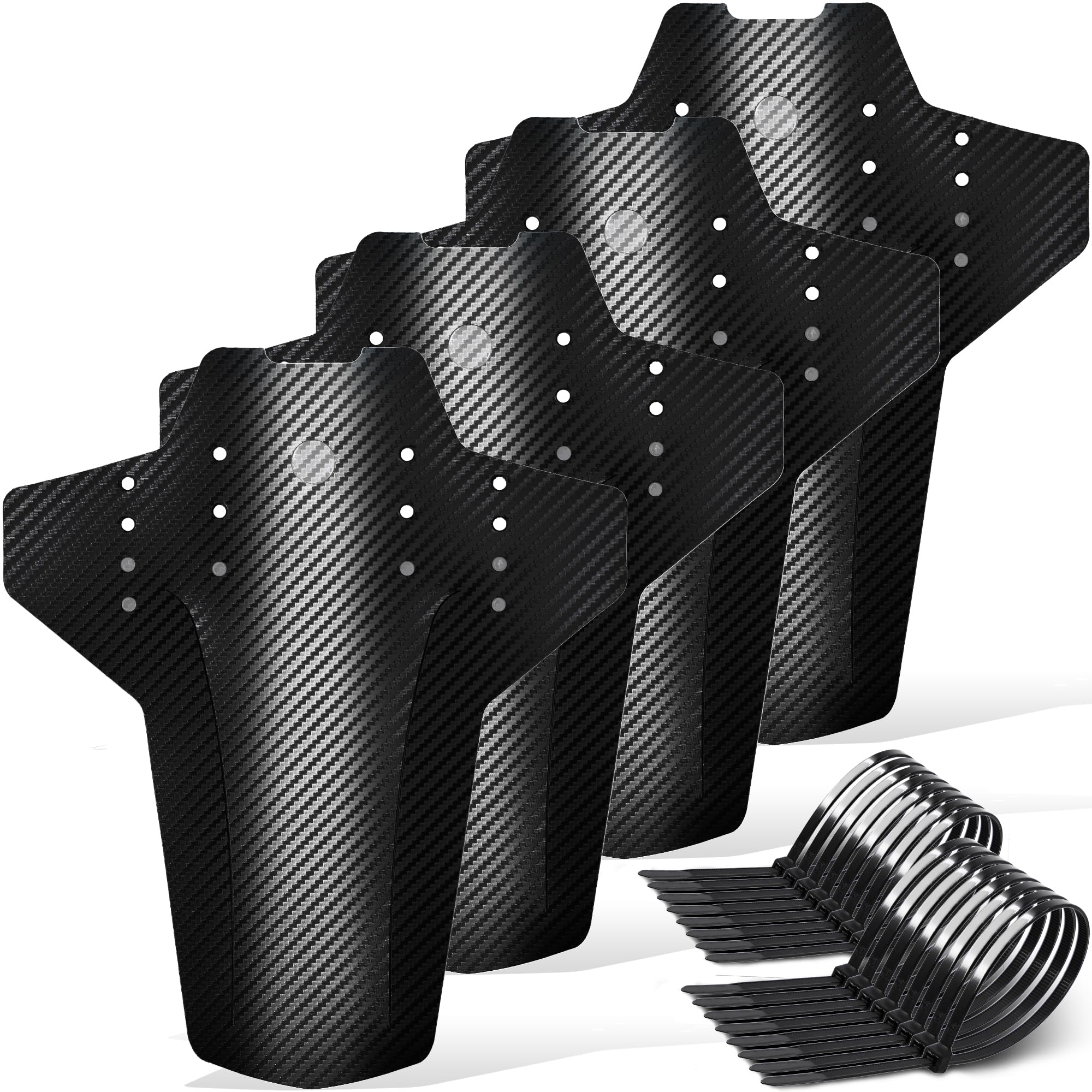 FETESNICE 3D Carbon Fibre MTB Mudguard Set – Thickened 0.8mm PP, Front & Rear Bike Fender Kit for Mountain Bikes (20–29”)