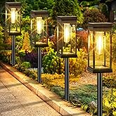 BesLowe Upgraded Solar Pathway Lights Outdoor, 8-Pack Large LED Solar Light Outdoor Waterproof, Super Bright Outside Lights for Yard, Sun-Powered Landscape Lighting for Garden Walkway, Warm White