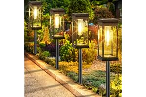 BesLowe 【Upgraded】 Solar Pathway Lights Outdoor, 8-Pack Large LED Solar Light Outdoor Waterproof, Super Bright Outside Lights for Yard, Sun-Powered Landscape Lighting for Garden Walkway, Warm White