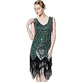 Metme Women’s 1920s Flapper Dress Roaring 20s Sequins Beaded Fringe Great Gatsby Dress for Party
