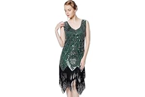 Metme Women’s 1920s Flapper Dress Roaring 20s Sequins Beaded Fringe Great Gatsby Dress for Party