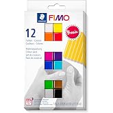 STAEDTLER FIMO Soft Oven Bake Polymer Clay: Set of 12 Assorted Colors (25g Each) - Clay for Modeling, Jewelry, Sculpting - Adult Arts and Crafts &amp; Hobbies