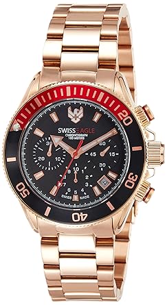 Swiss Eagle Analog Black Dial Mens Watch-SE-9080B-RG-01-SM