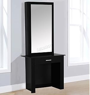 George S Home Large Dressing Table Sliding Storage Mirror Glass