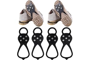 WBCBEC 2 Pairs Non Slip Gripper Spike Ice Traction Cleats Walk Traction Cleat Durable Ice Snow Grips for Shoes, Boot with 5 S