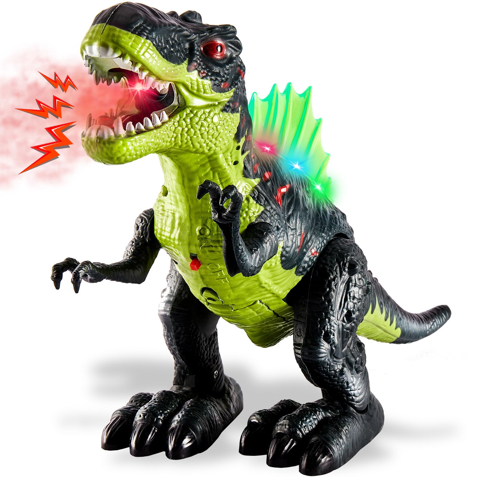 TOEY PLAY T-Rex Toy with Water Spray, Walking Dinosaur Toys for Boys, Dinosaurs Roaring, Lights and Sounds, Realistic Dino Animal Figure for Kids, Gifts for Children Age 3 4 5 6