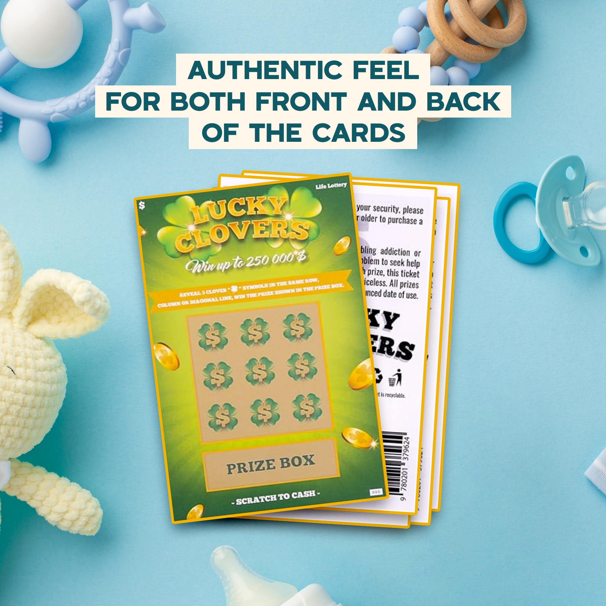 VNS Creations 5 Pack Pregnancy Announcement Scratch Off Cards - Fun Ways to Announce Pregnancy - Baby Reveal Ideas for Grandparents - Fake Lottery Gender Reveal to Husband, Wife, Kids, Family