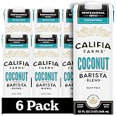 Califia Farms - Coconut Barista Blend Coconut Milk, 32 oz (Pack of 6), Shelf Stable, Dairy Free, Plant Based, Vegan, Gluten Free, Non GMO, Creamer