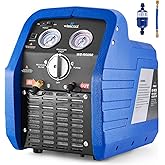Wisscool 3/4 HP Refrigerant Recovery Machine, 60Hz Portable | Freon Recycling Unit HVAC Oil-Less Self-Cleaning, for Vapor Liquid Refrigerant Household Car Air Conditioning