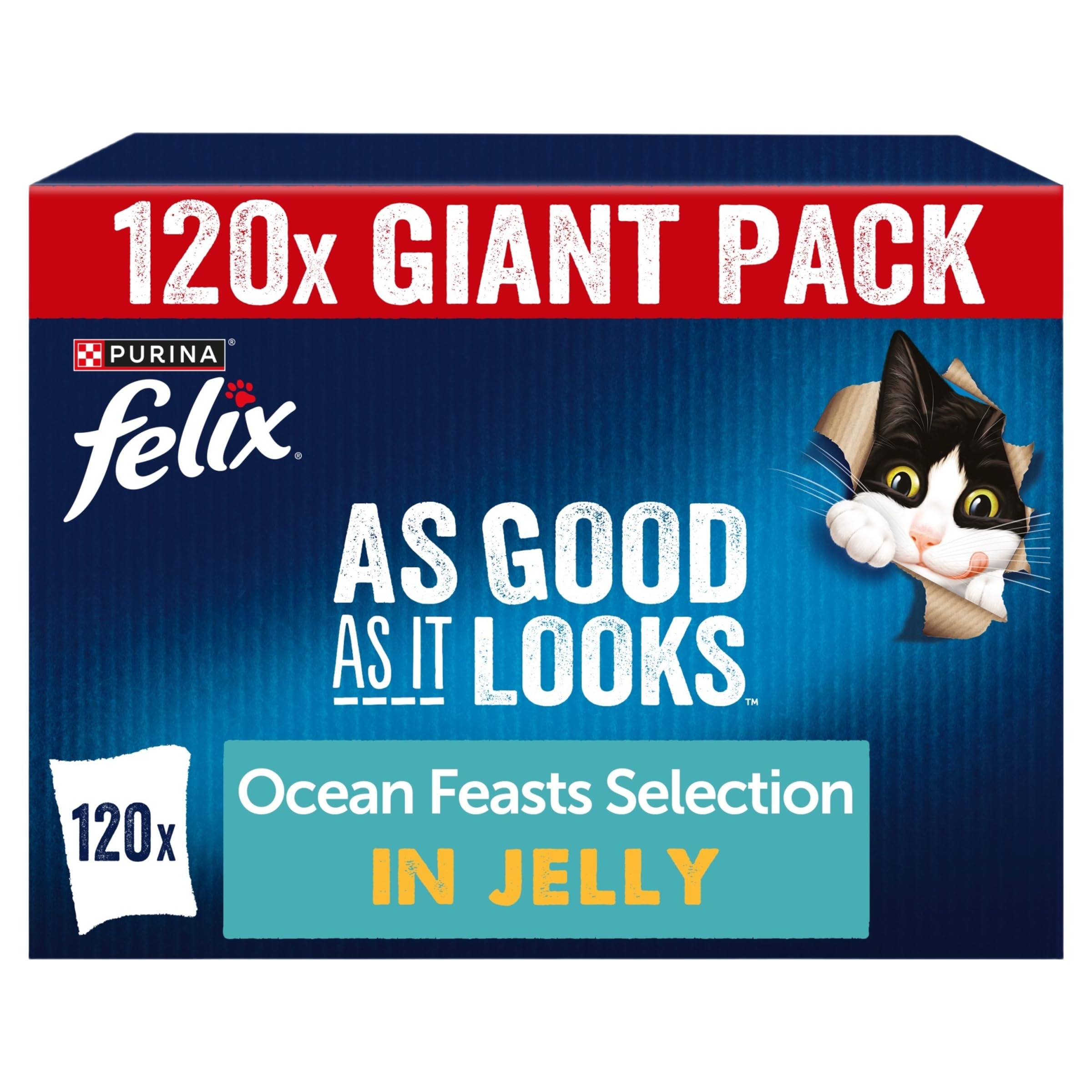 FELIX As Good As it Looks Ocean Feasts Wet Cat Food 120x85g