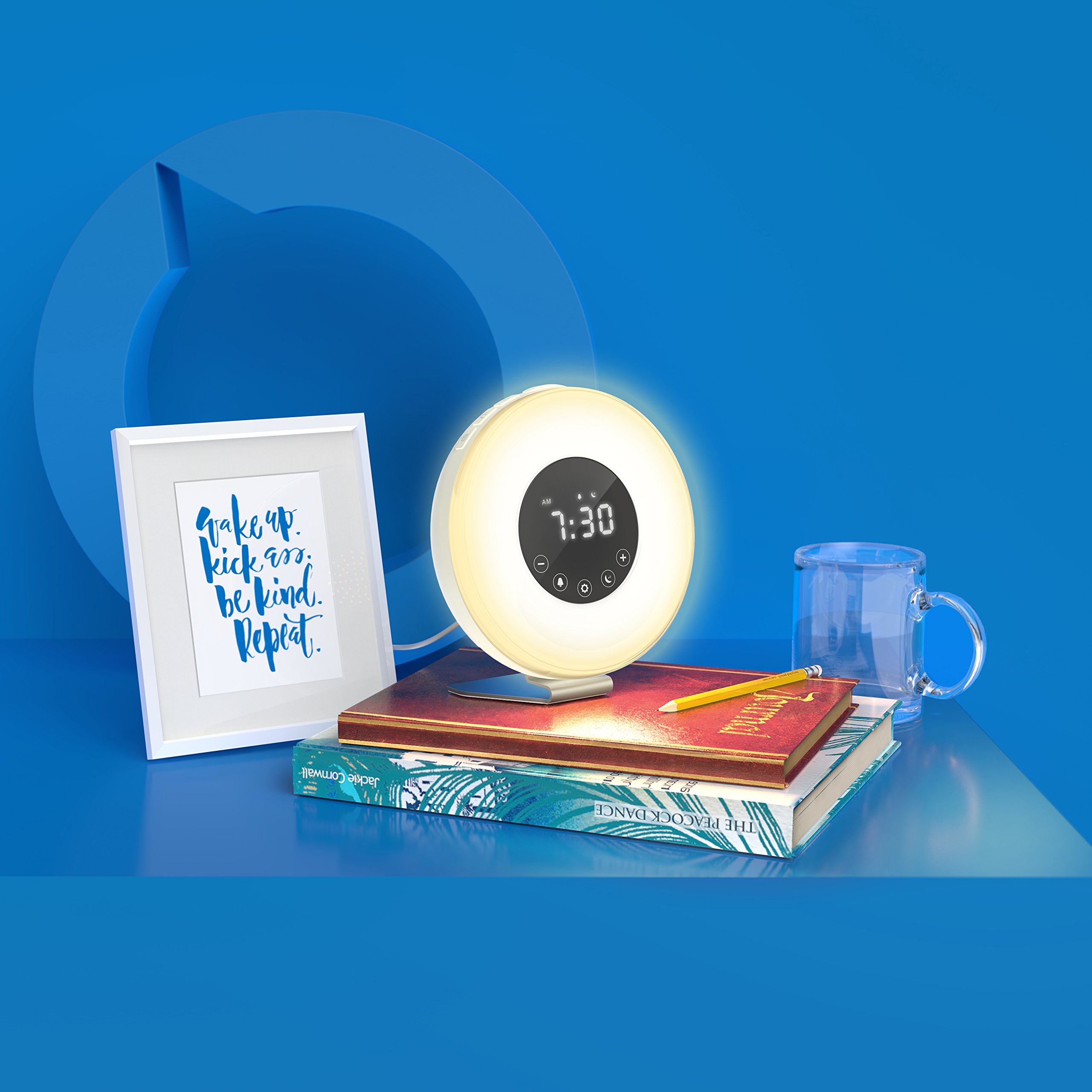 hOmeLabs Sunrise Alarm Clock Digital LED Clock with 6 Color Switch