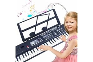 Semart piano keyboard for kids 61 key electric digital music keyboard for beginner portable piano w/LCD display microphone USB cable