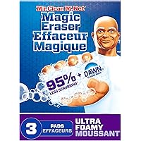 Mr. Clean Magic Eraser Ultra Foamy Multi Purpose Cleaner, Foaming Magic Eraser Sponge Multi Surface Cleaner, 3ct