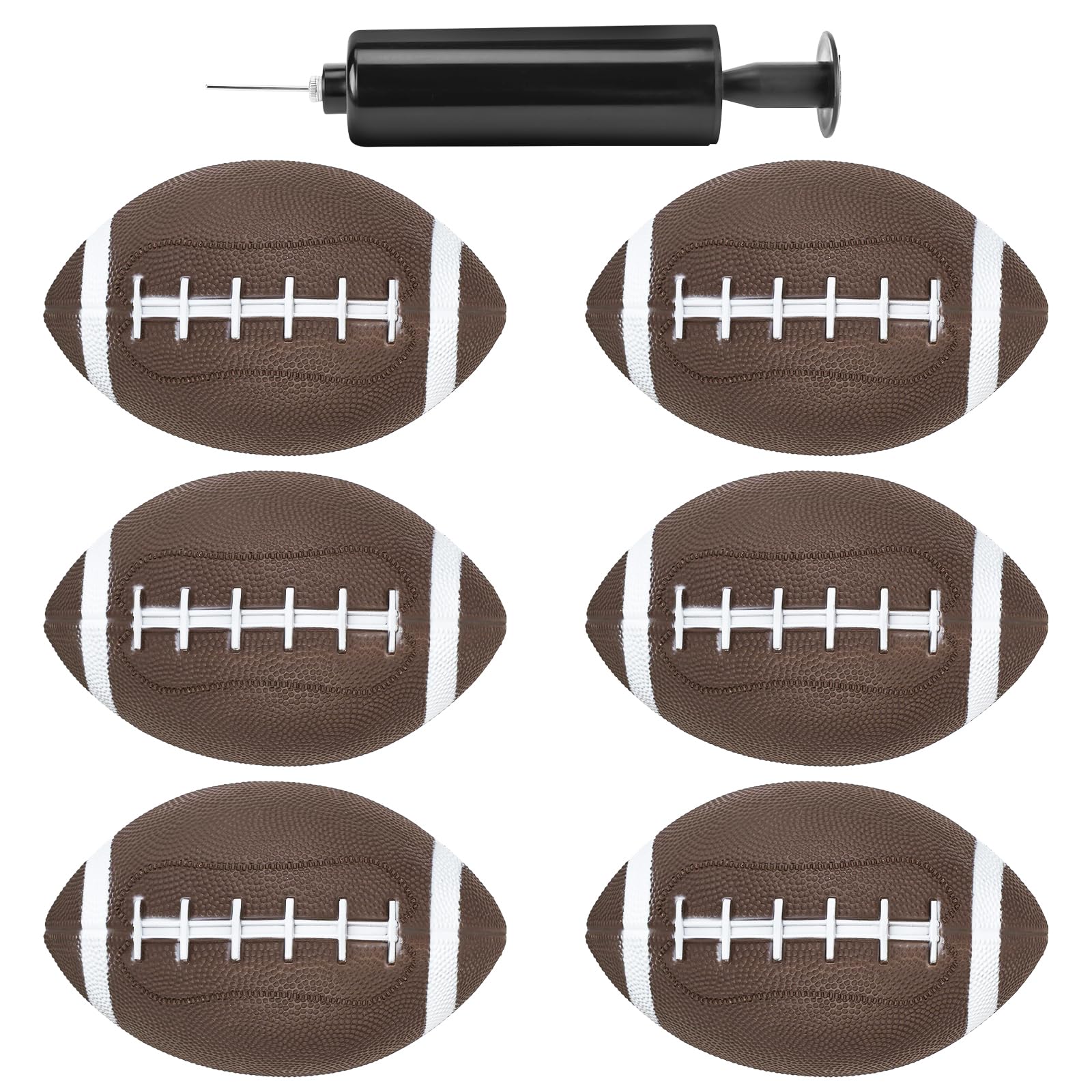 Shindel 6PCS Mini Inflatable Football, 6.3 inch Waterproof Footballs Toys for Kids Perfect Outdoor and Indoor Games, Football Party Favors