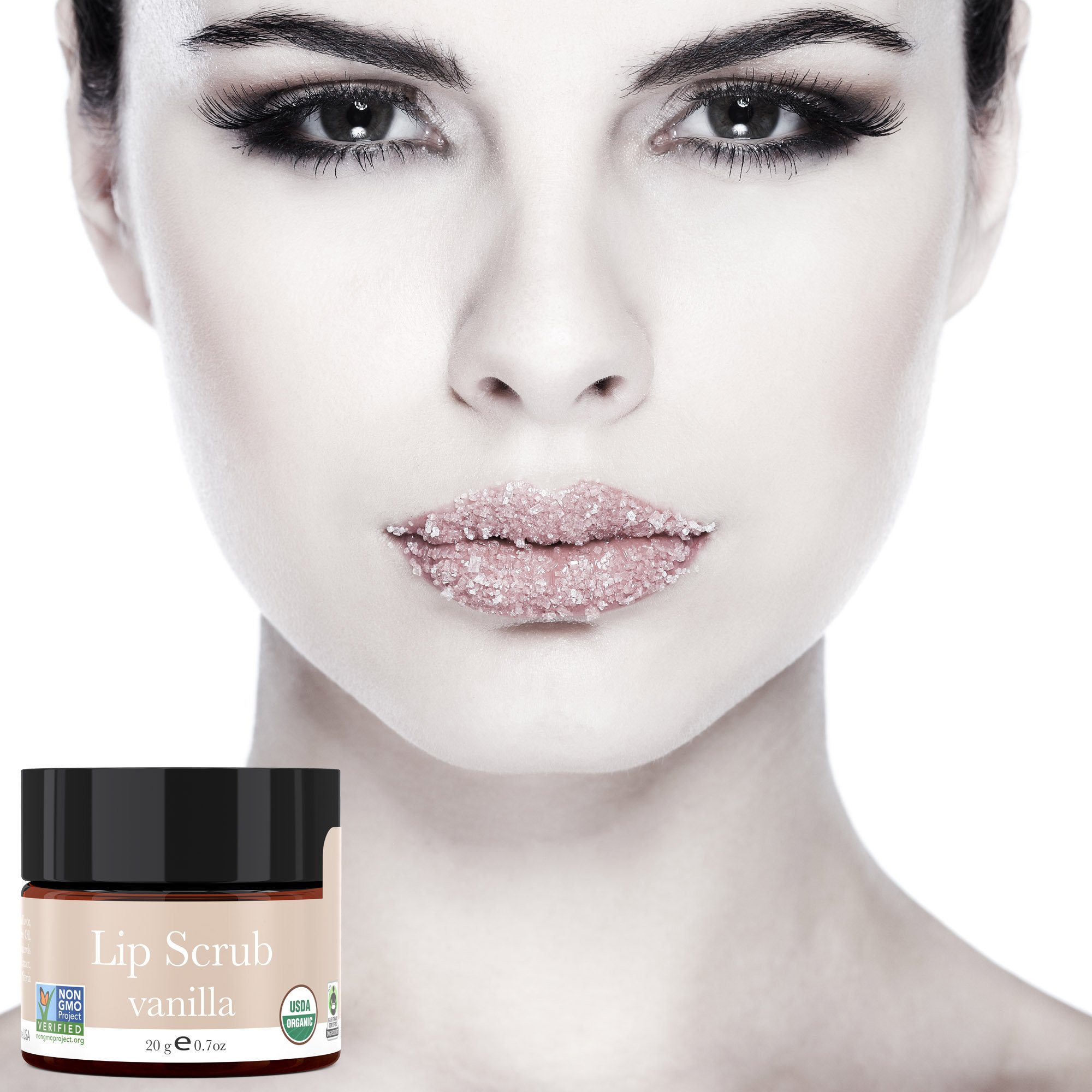 Lip Scrub, Vanilla Flavor Organic Exfoliating Sugar Scrub, Exfoliator