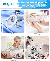 eSynic Magnifying Lamp 5X 10X Glass with Light USB Rechargeable 15 LEDs view 8