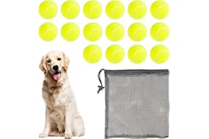 BESTHLS Dog Ball 2.5 inch Tennis Dog Treat Ball for Small Medium Pet Peppy Playing Fetching Chewing Exercise & Training Indoor Outdoor (16 Pack)